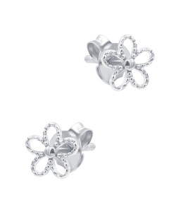 Beautiful Flower Shaped Silver Stud Earring STS-6480